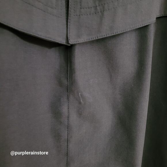 Vtg Gallery Hooded Duster Parka Jacket L Removable Hood Olive Classic 90's - Picture 7 of 16